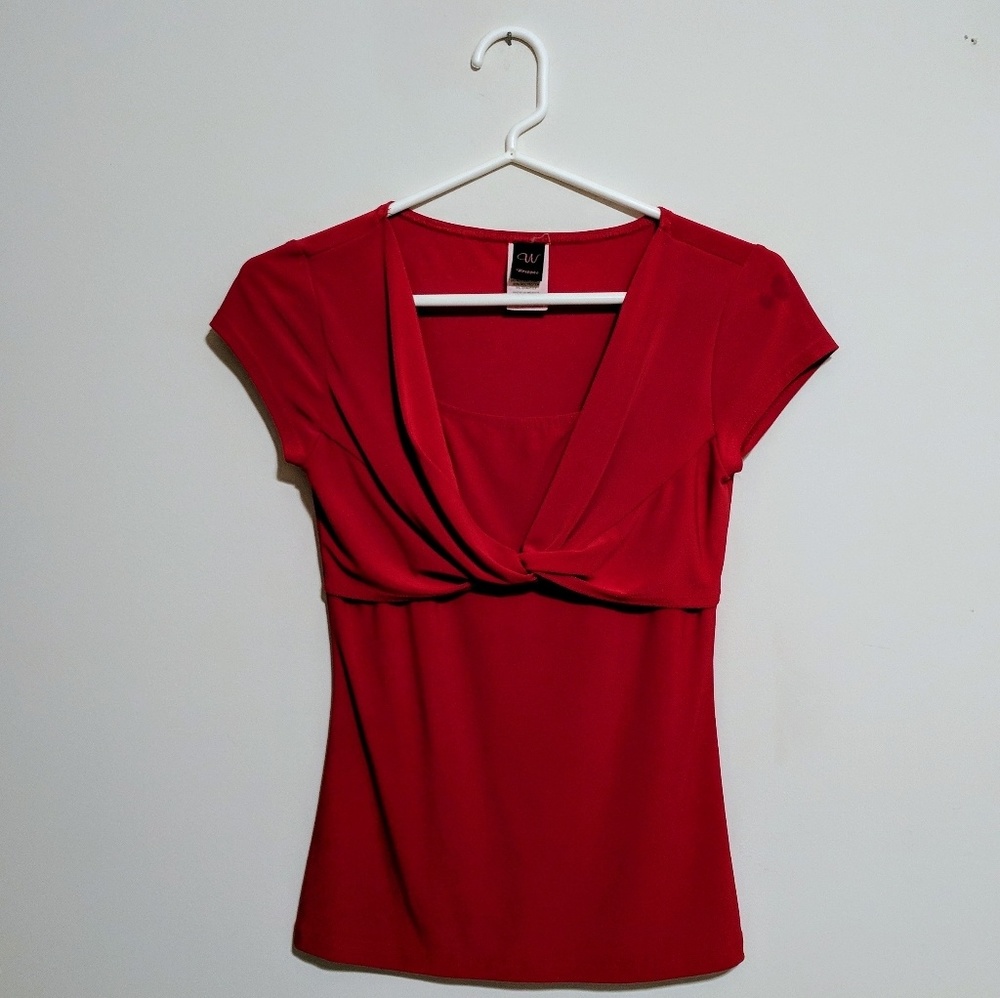 Red Blouse Shirt Size Small EUC